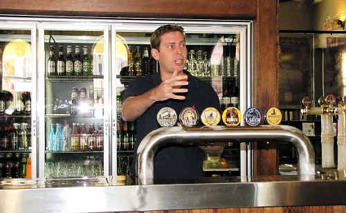 PASSIONATE: Head brewer Mitch Bradey explains each beer variety. PASSIONATE: Head brewer Mitch Bradey explains each beer variety.